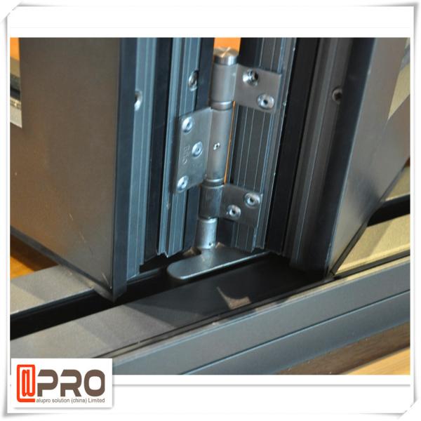 Portas de empilhamento de dobramento de alumínio do projeto moderno para a porta bifold vitrificada da porta da casa dobro bifold vertical residencial