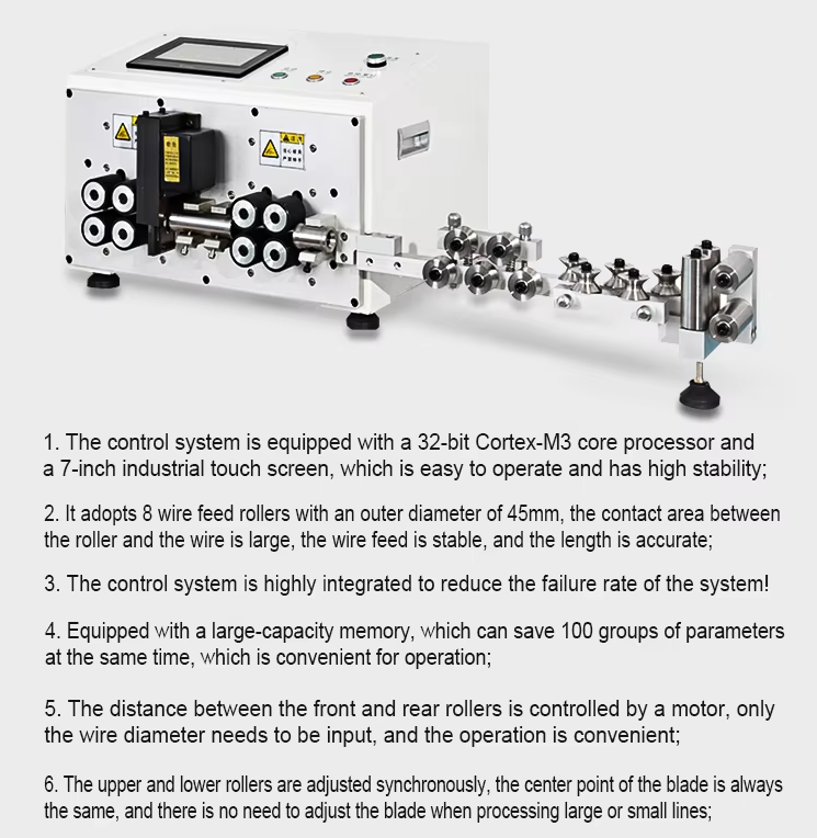 High Speed 6-180 mm² Automatic Computerized Cable Wire Stripping Machine EV Charge Cable Cutting Machine