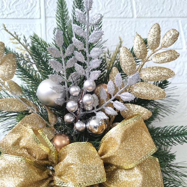 Plush Cloth and Plastic Door Hanging Rattan Wreath for Hotel Christmas Decoration