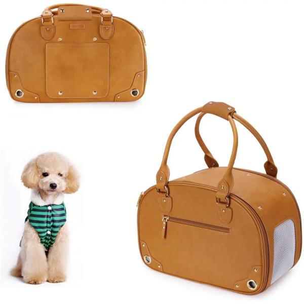 сумка кота собаки перемещения 45L портативная мягкая проложенная кожаная складная