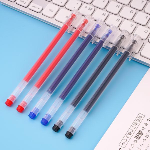 Plumas automáticas de relleno de tinta con gel de relleno de tinta 05 mm para bolígrafo de plástico de colores a granel