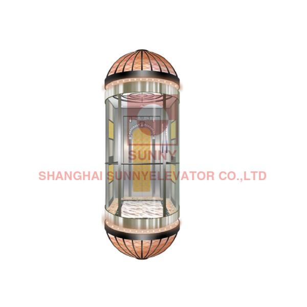 630kg Passenger Sightseeing VVVF Control Panoramic Elevator Lift
