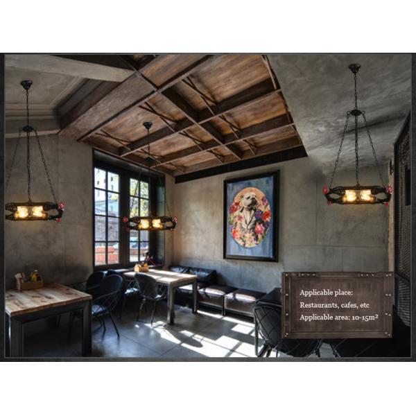 Retro American Iron Dining Room Chandelier Restaurant Bar Kitchen Light Ring Loft Pendant Light(WH-VP-229)