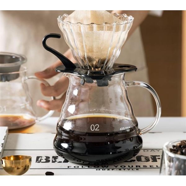 Borosilicate Glass Coffee Pot Cloud Shape Modern Design Clear Glass Tea Maker 500ml