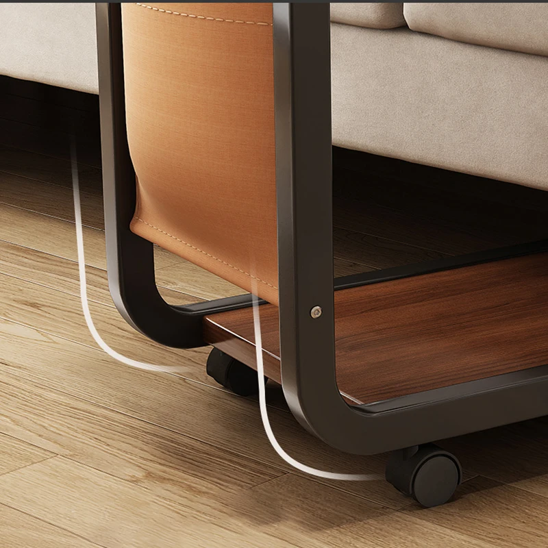 Living Room Furniture Mobile Rack Bedroom Bedside Small Apartment Cart Snack End Table with Storage