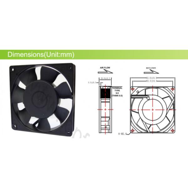 AC 9225 Explosion Proof Exhaust Fan / Metal High Speed Brushless Cooling Fans