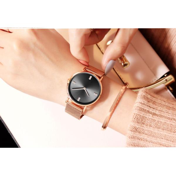 Womens Fashion Watch Rose Gold Stainless Steel Quartz Watch