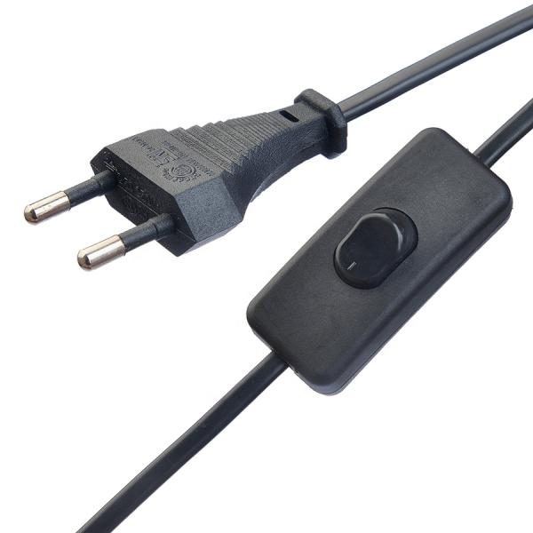 2.5A Rated Current White Kettle Plug Power Cord with Oxygen Free Bared Stranded Copper Conductor