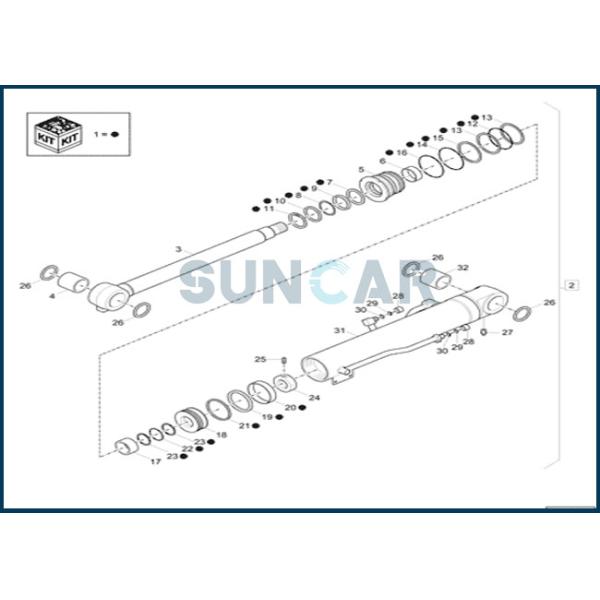 XKCD-03076 XKCD03076 Boom Cylinder Seal Repair Kit for CNH CX57C CX60C