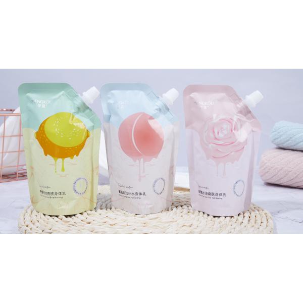 Convenient To Take Along Printed Stand Up Pouches For Skin Care Private Body Lotion On Sale