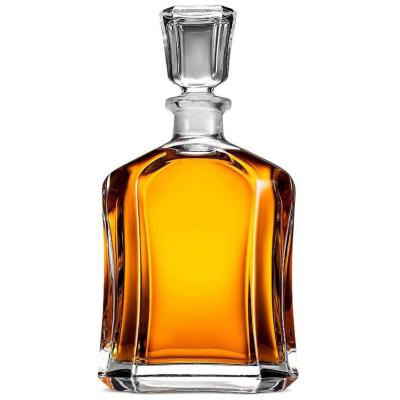 Material do colarinho Garrafa de vidro quadrada para bebidas Vodka Whisky Rum Tequila 23,75 oz