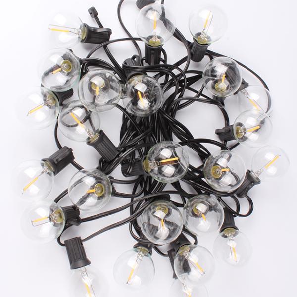 Outdoor Decoration Christmas Lights G40 Solar String Lights 25ft 25 bulb LED Bulb Featoon Lighting