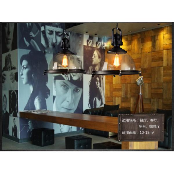 Loft Industrial Iron Glass Pendant Lamp Living room Bar Cafe Clothing retro pendant light(WH-VP-131)