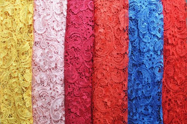 Garment Accessories Chemical Lace Fabric  Water Soluble lace fabric in Different  Color
