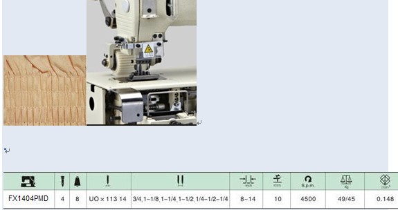 4 Needle Flat-bed Double Chain Stitch Sewing Machine with metering device FX1404PMD