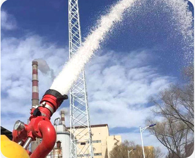 Professional Foam Fire Suppression System Gun with 20-64L/S Jet Flow Rate, 45-70M Maximum Range, and Stainless Steel Construction