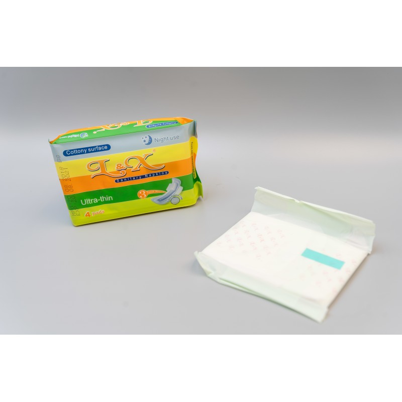 M L Cotton Overnight Sanitary Panties with Wings Made from Fluff Pulp Non Woven