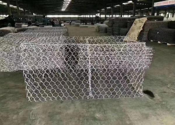 2.7mm-3.7mm Galvanised Gabion Boxes , Wire Cage Stone Retaining Walls