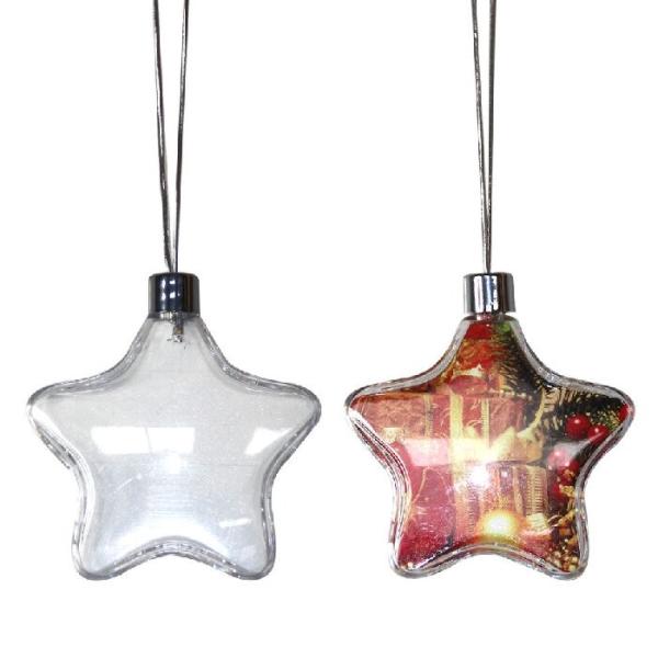 Sublimation Blank Christmas Ornament High Transparent Plastic Snowflake Ball Sublimation Christmas Ornaments