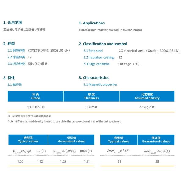 0.30mm NSGO Silicon Steel Coil Electrical Oriented For Transformer