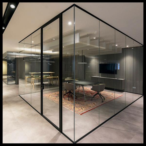 Polished Glass Partition Wall Divider ODM For Commercial