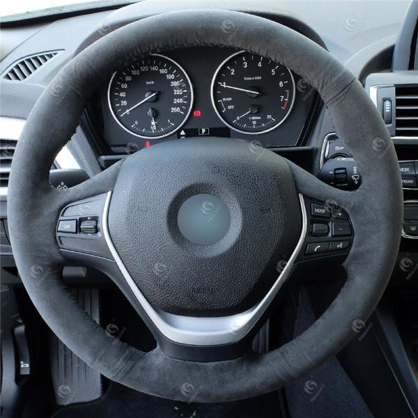 Custom Black Suede Steering Wheel Cover for BMW 3 Series F30 F34 Gran 2 Series F22 Coupe F23 4 Series F32 F36 F20