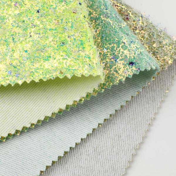 Hojas de tela con purpurina brillante y brillante de PU, cuero sintético grueso para zapatos, bolsos, lazos, manualidades, sombreros, tela de cuero sintético