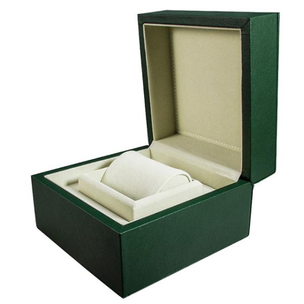 Green Custom Leather Watch Case 300x300x150mm Elegant Long Lasting
