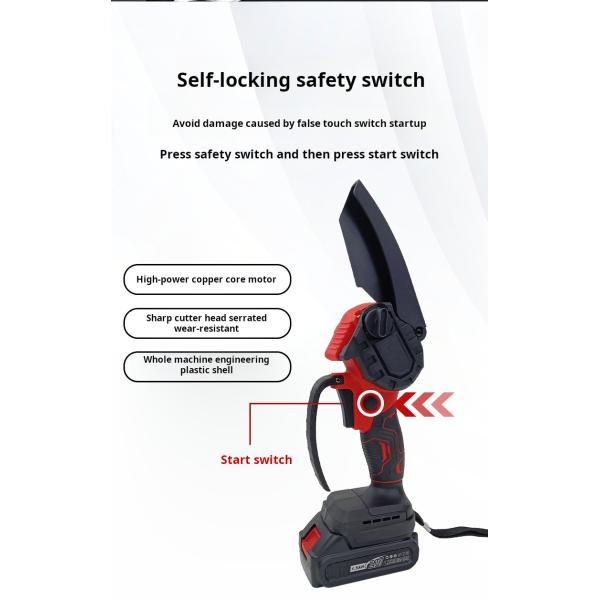 Scie à chaîne à batterie au lithium à haute puissance moteur à noyau de cuivre tranchant résistant à l'usure