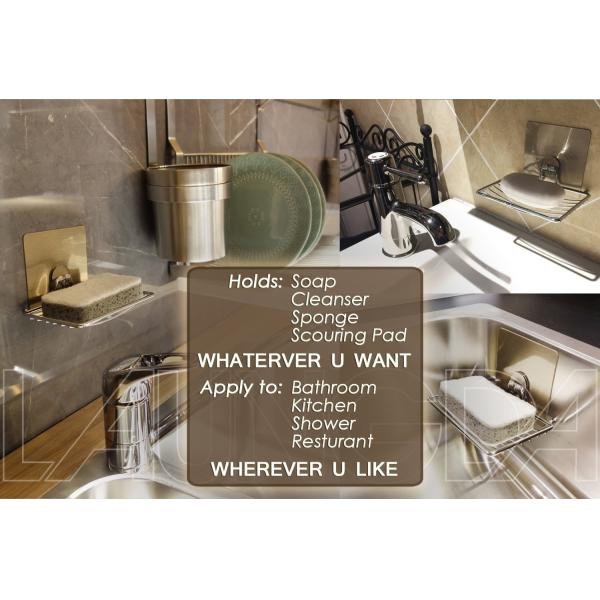 Chrome Bathroom Soap Holder High End Suction Cup Soap Dish  Wall Mount