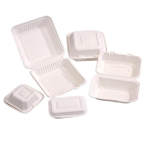 Compostable Biodegradable Embalaje de equipaje desechable Caja de papel de pulpa Buger