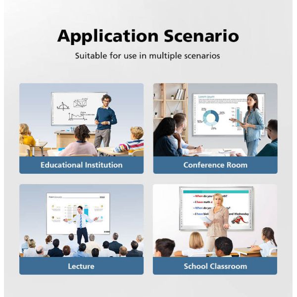 Optical Interactive Whiteboard with 120 Fps Sampling Rate 1920x1080 Pixels Resolution and Optical Imaging Touch Technology