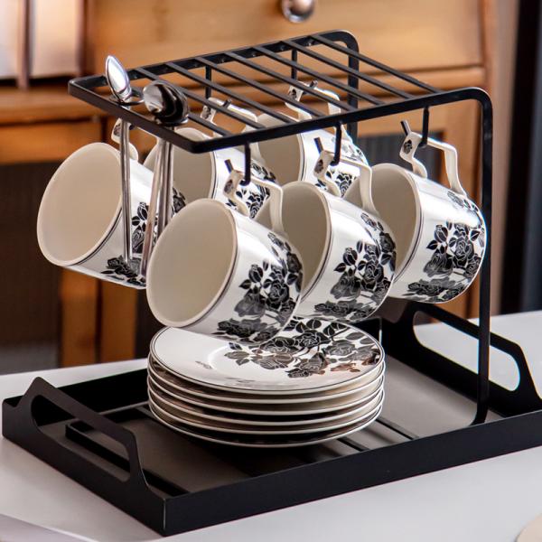 Porcelain Ramadan Cups Set Ceramic Ramadan Coffee Cups With Saucer Holder And Gift Box