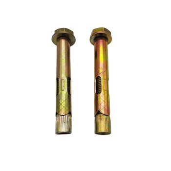 Custom Yellow zinc Plated Carbon Steel M10 Expansion Anchor hex Bolt with flat