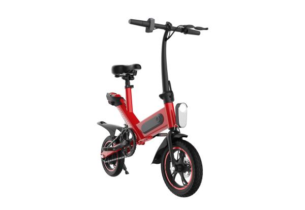 High Carbon Steel Frame Folding Electric Bicycle 12'' Pneumatic Tire Speed 25KM/H