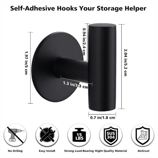 Wall Mounted Timeproof  Stainless Steel Towel Hooks Shower Hooks for Bathroom and Kitchen