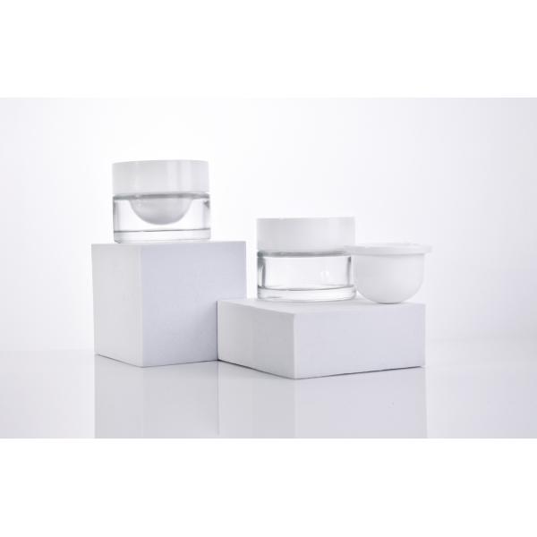 30ML 50ML Refillable Double Wall Glass Cosmetic Jar with Customizable PP Inner Jar and Cap For Skincare Cream,Mask