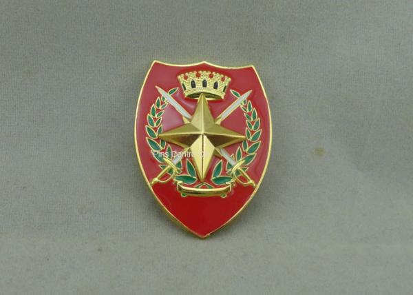 Printing Military Metal Souvenir Badges With Adhesive Sticker , Brass Car Emblem