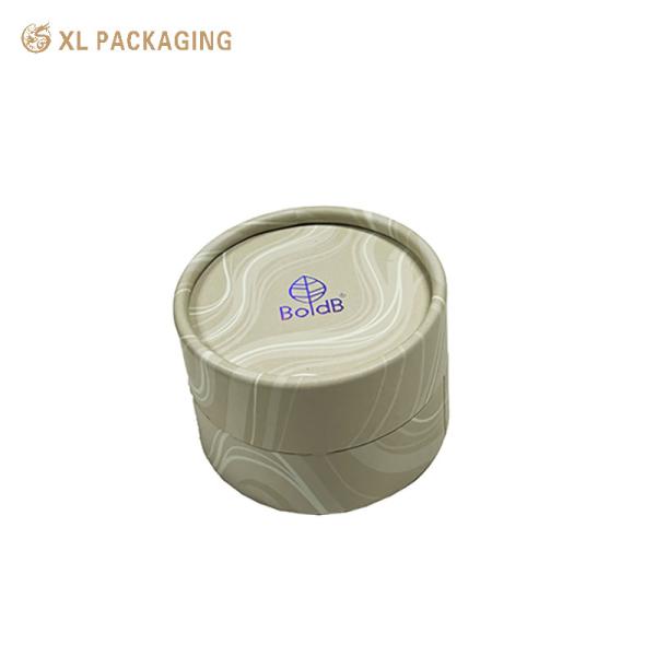 Borda redonda Papel de joyería de tamaño pequeño Tubo de papel Beige Aretes Caja Embalaje redondo
