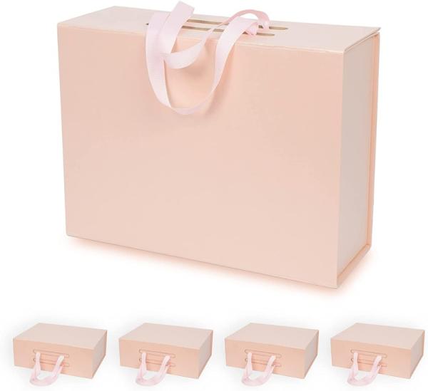 Ribbon Handle Foldable Presentation Box for Medium-Sized Merchandise