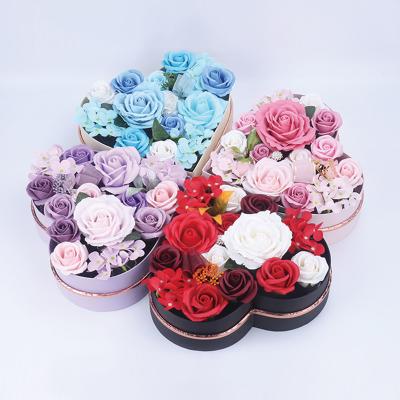 Caixa de empacotamento da mini flor dobro por atacado do coração dos presentes de casamento