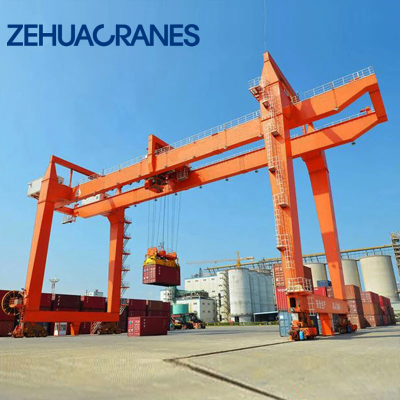 Custom Heavy Duty 50t-80t Automated RMG Container Gantry Crane | PLC Remote Control Rail Mounted Gantry Crane