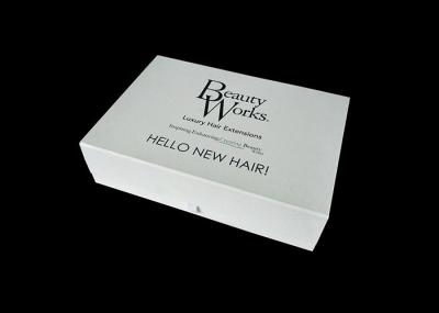 White Cardboard Folding Gift Boxes , Gift Box With Lid For Hair Extension Storage