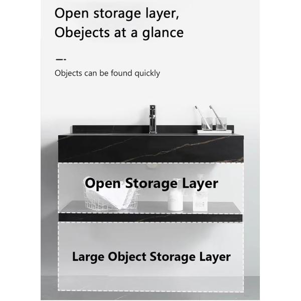 Современная мраморная тщета Bathroom гостиницы спекла каменный шкаф раковины таза умный привела зеркало