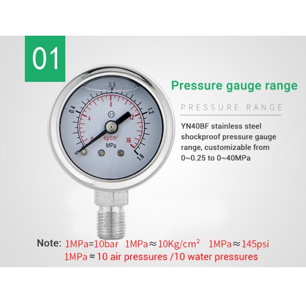 Small Mini Pressure Gauge 0.25-40mpa M10*1 Threaded Connection for Hydraulic Gas Control
