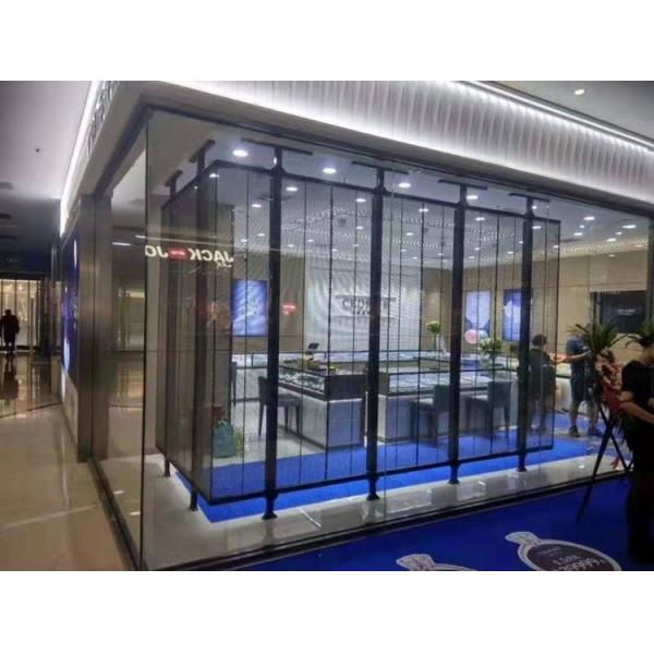 Commercial Clear Transparent LED Glass Window Screen Dipplay For Mall Center