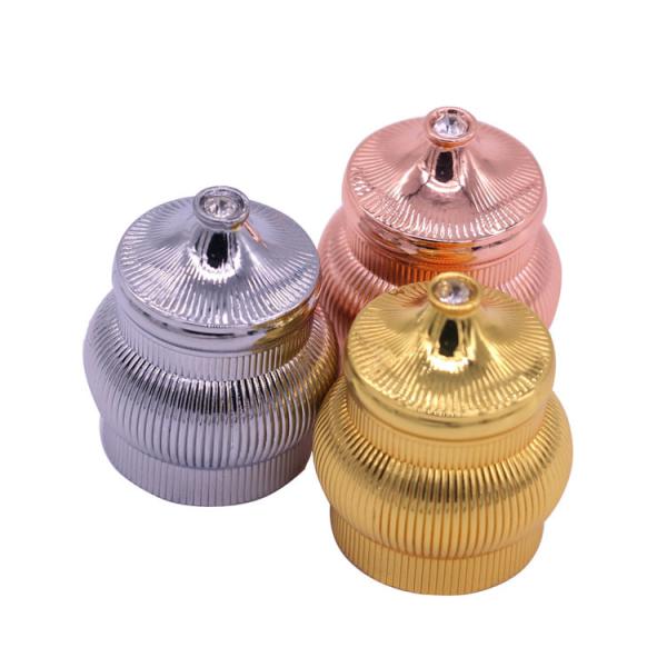 Bottle Mouth 24mm * 36mm Diamond Zamac Perfume Cap For Antique Perfume Bottles