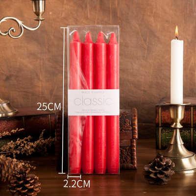 European Colored Long-Rod Candle Holiday Decoration Power Failure Emergency Classic Long Lasting Burning Thin Taper