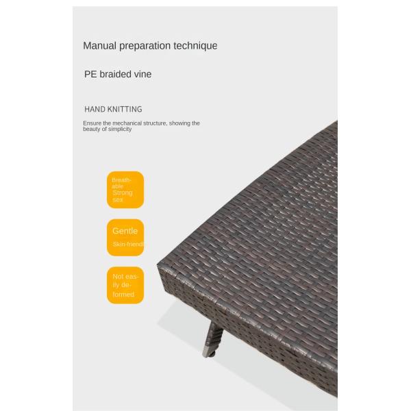 Modern Outdoor Garden Pool Lazy Patio Leisure Chair PE Rattan Twisted Vine Lounge Bed For Sleeping