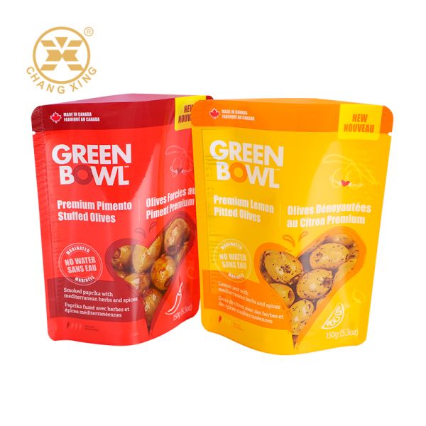 Customizable Snack Packaging Bags Featuring Tear Notch and Stand Up Pouch Design Suitable for Various Snack Types
